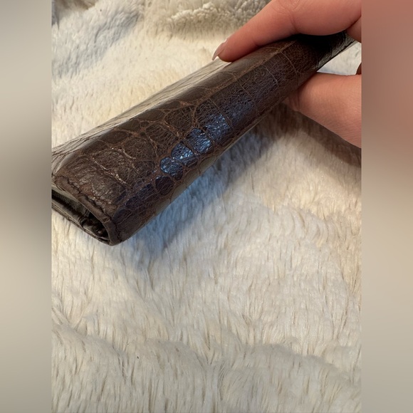 Miu Miu Brown Croc Embossed Wallet - Picture 14 of 15